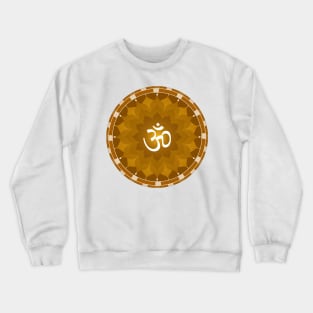 Bronze Lotus Flower Om Aum Symbol Sign Crewneck Sweatshirt